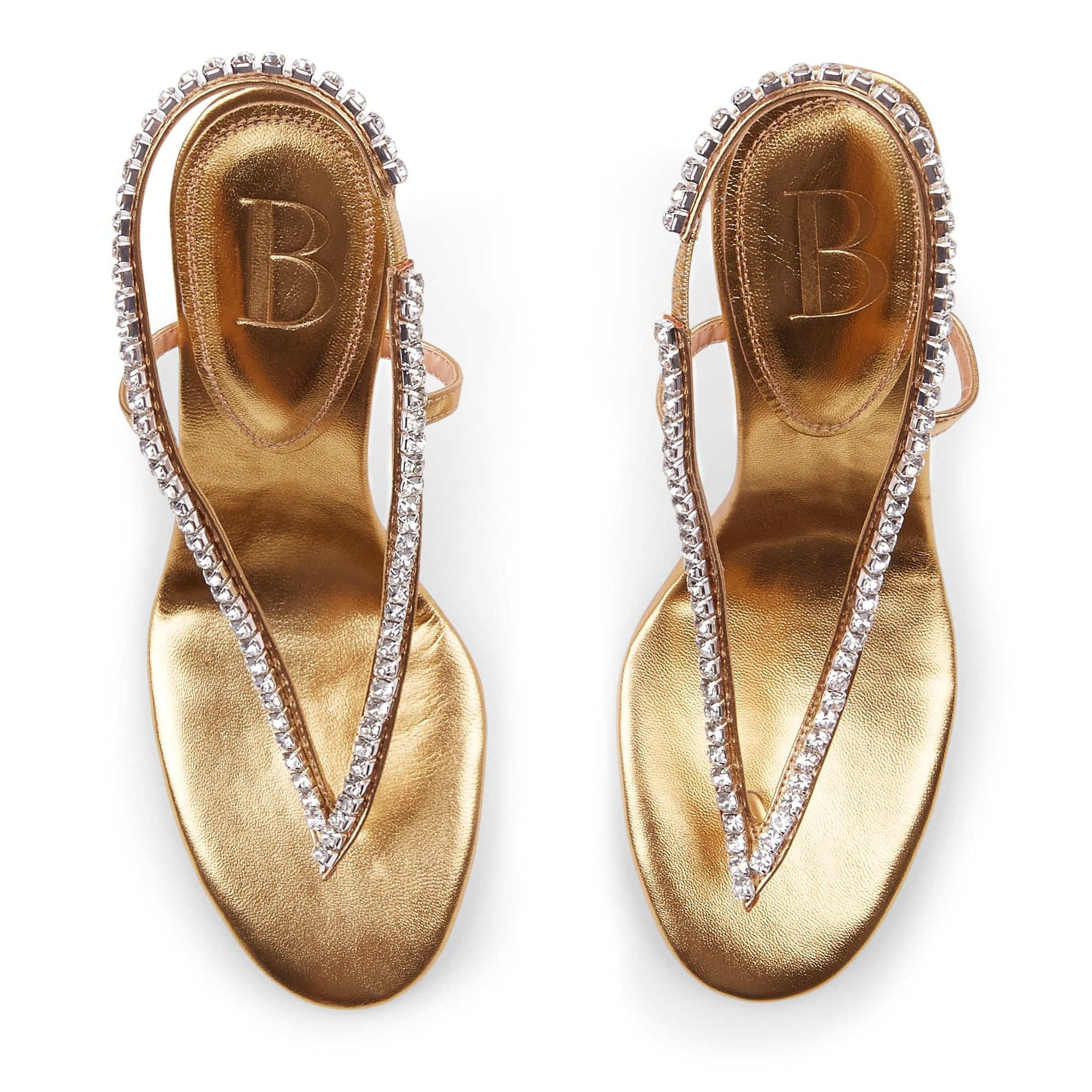 Aria Embellished Thong 100mm Sandals (Gold)