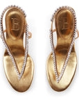 Aria Embellished Thong 100mm Sandals (Gold)