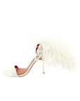 The Arabella 100mm Feather Trim Sandals