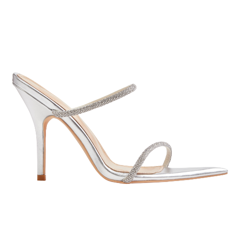 Jasmine Two- Strap 100mm Mule (Silver)
